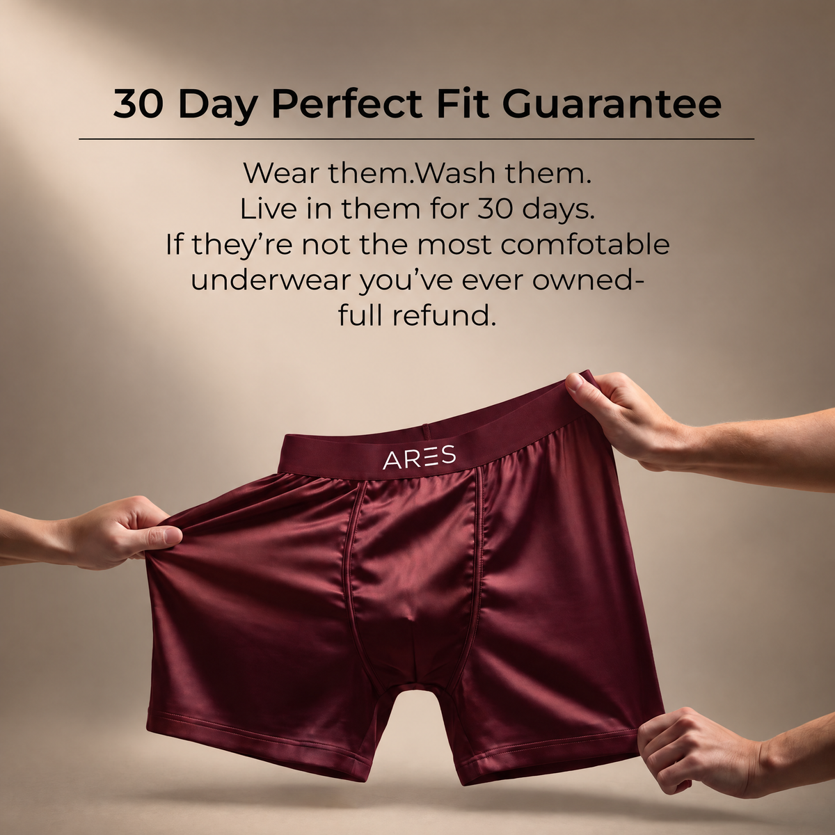 Ares Silk Boxers | All-Day Comfort (Burgundy Edition)