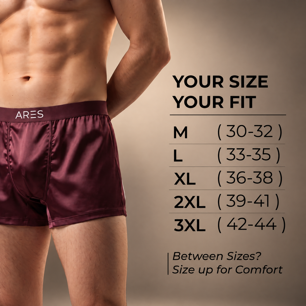 Ares Silk Boxers | All-Day Comfort (Burgundy Edition)